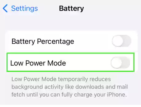 low battery mode
