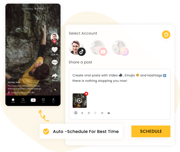 Automatically schedule your TikTok post at the best hours