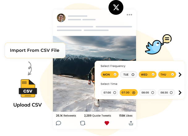 twitter post scheduler for csv uploads