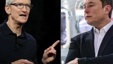 Elon Musk and Apple CEO Tim Cook